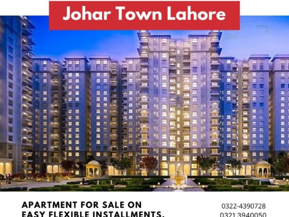 A spacious and modern one-bedroom apartment for sale in Johar Town.
